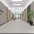 Kangxin Center Modern Reception Area With Marble Backdrop And Wooden Decor