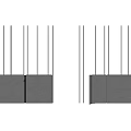 Modern Bedroom Accent Wall Design With Vertical Gray Strips And Panels