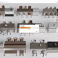 Bar Table Dining Table and Chair Dining Bar Island Table 3d model