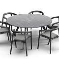 Modern Round Table and Chair Set with Smooth Top and Comfortable Seats