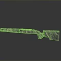 Green and black marbled rifle with mineral texture on smooth black surface showing modern appearance
