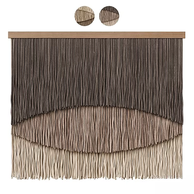 Woven Tassel Wall Decor With Layered Brown Beige Textured Hanging Design 3d model