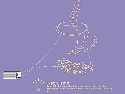 Coffee Shop Neon Lamp Combination with Warm Lighting Cozy Atmosphere 3d model