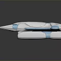 Futuristic Streamlined White Vehicle With Blue Accents And Smooth Surface Design
