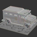 Modern toy car pixel car square car 3d model