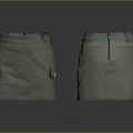 Functional Green Cargo Shorts With Multiple Pockets And Zipper Detail Design 3d model