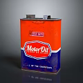 Vintage Heavy Duty Motor Oil Quart Can With Orange Blue Design
