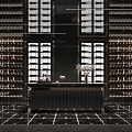 Modern Light Luxury Wine Cellar Italian Light Luxury Wine Cellar Cigar Room Wine Cabinet Wine Rack Bar Negotiation Room Wine Tasting Room 3d model