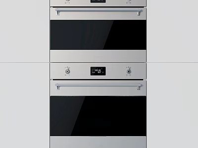 Modern Built In Ovens With Stainless Steel Glass Doors And Digital Control Panels For Kitchen 3d model