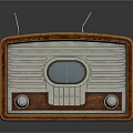Vintage Radio With Leather Case Silver Front Panel Circular Dial And Antennas