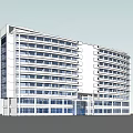 Modern Multi Storey Building Exterior With Curved Design And Glass Windows