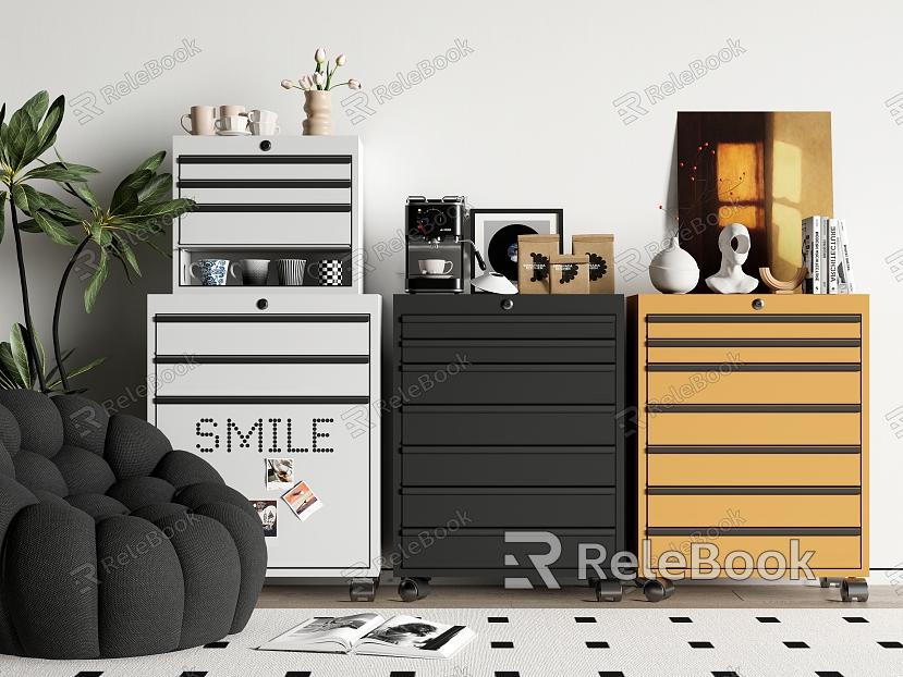 Modern Side Cabinet Tin Cabinet Storage Cabinet Coffee Machine Supplies Ornaments Combination model