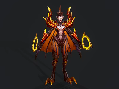Character And Creature Fusion Design With Mythical Dragon Features And Fiery Elements 3d model
