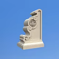 Decorative Stone Architectural Component With Scroll Patterns And Central Ornament 3d model