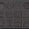 Traditional Wooden Carved Lattice Windows With Octagonal And Square Intricate Designs