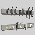 Multiple Wall Mounted Hooks In Various Styles On Wooden Boards For Home Organization