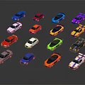 Colorful Toy Cars In Assorted Colors Displayed On Black Background