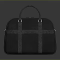 Black Canvas Handbag With Cross Straps Design And Top Handles For Daily Use