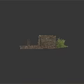 Modern Outdoor Stone Decorative Wall And Slab Floor Design With Green Plants