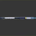 Detailed Futuristic Sci-Fi Weapon 3D Model With Geometric Patterns And White Blue Yellow Red Accents