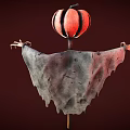 Spooky Halloween Scarecrow Decoration With Pumpkin Head Skeleton Body And Tattered Clothing