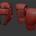 High Quality Red Boxing Helmet And Gloves Ideal For Sports Training Equipment
