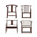 Chinese Style Wooden Leisure Chairs With Various Backrest And Armrest Designs