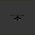 Military Helicopter 3D Model With Green Exterior Main Rotor And Tail Rotor Design
