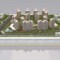 Professional Commercial Equipment for Residential Model Display with High Rise Buildings Greenery and Roads