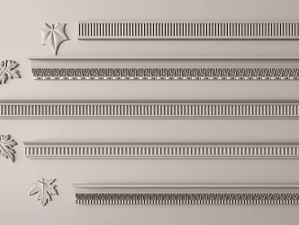 French plaster line plaster components carved 3d model