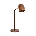 Modern Copper Table Lamp With Curved Arm Round Base And Dome Shade 3d model