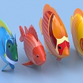 Tropical fish angelfish guppy fish fighting fish Rohan fish cartoon fish clown fish pet fish ornamental fish 3d model