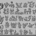 Stone Wood Artistic Carvings And Models With Various Decorative Shapes