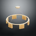 Modern Round Wooden Hanging Furniture With Vertical Slats And Circular Frame