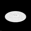 White Circular Ceiling Medallion With Intricate Carved Floral Leaf Patterns And Central Design 3d model
