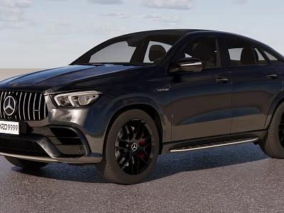 Black Mercedes Coupe Style SUV With Sporty Design And Red Brake Calipers 3d model