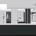 Modern Clothing Store Interior Design With Hangers Displays And Green Plants