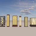 Stylish Outdoor Lights With Black Frames Yellow Illumination And Artistic Geometric Patterns