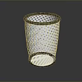 Modern Household Trash Can With Mesh Design And Black Rim Plastic Material