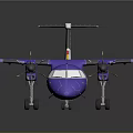 Flybe Purple Passenger Aircraft With Propellers And Yellow Red Stripes