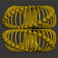 Yellow Woven Household Item with Spherical Design and Decorative Balls