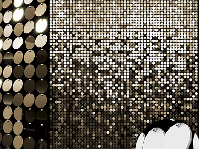 Metallic Sequin Pattern With Gold Silver Dots And Black White Texture Design 3d model