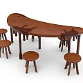 Modern Children Table and Chair Chocolate Table 3d model