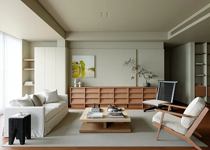 New Oriental Style Modern Mix and Match Living Room to Living Room Bookshelf 3d model