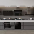 Range hood gas turbine stove cabinet display cabinet 3d model