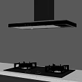 Modern range hood and stove combination 3d model