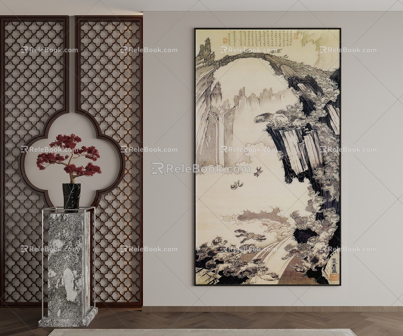 New Chinese Decorative Painting 3d model