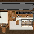 Inviting Dessert Shop Interior With Wooden Counter Pastry Display Cases And Cozy Seating Areas