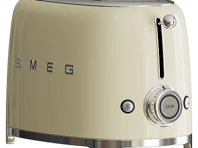 Smeg Cream Toaster with Modern Design and Stainless Steel Accents as Stylish Kitchen Appliance 3d model