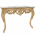 Elegant Marble Top Table With Gold Carved Legs And Ornate Design
